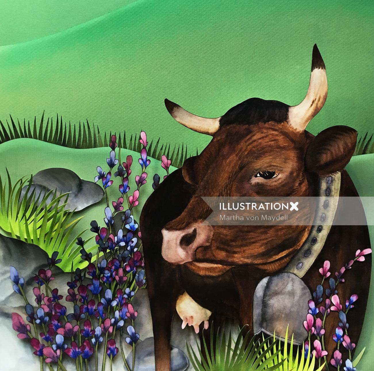 Arte em papel de vaca