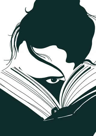 Silhouette of person reading book by Martha von Maydell