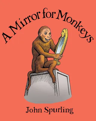 Monkey holding a hand mirror, illustration by Martin Hargreaves