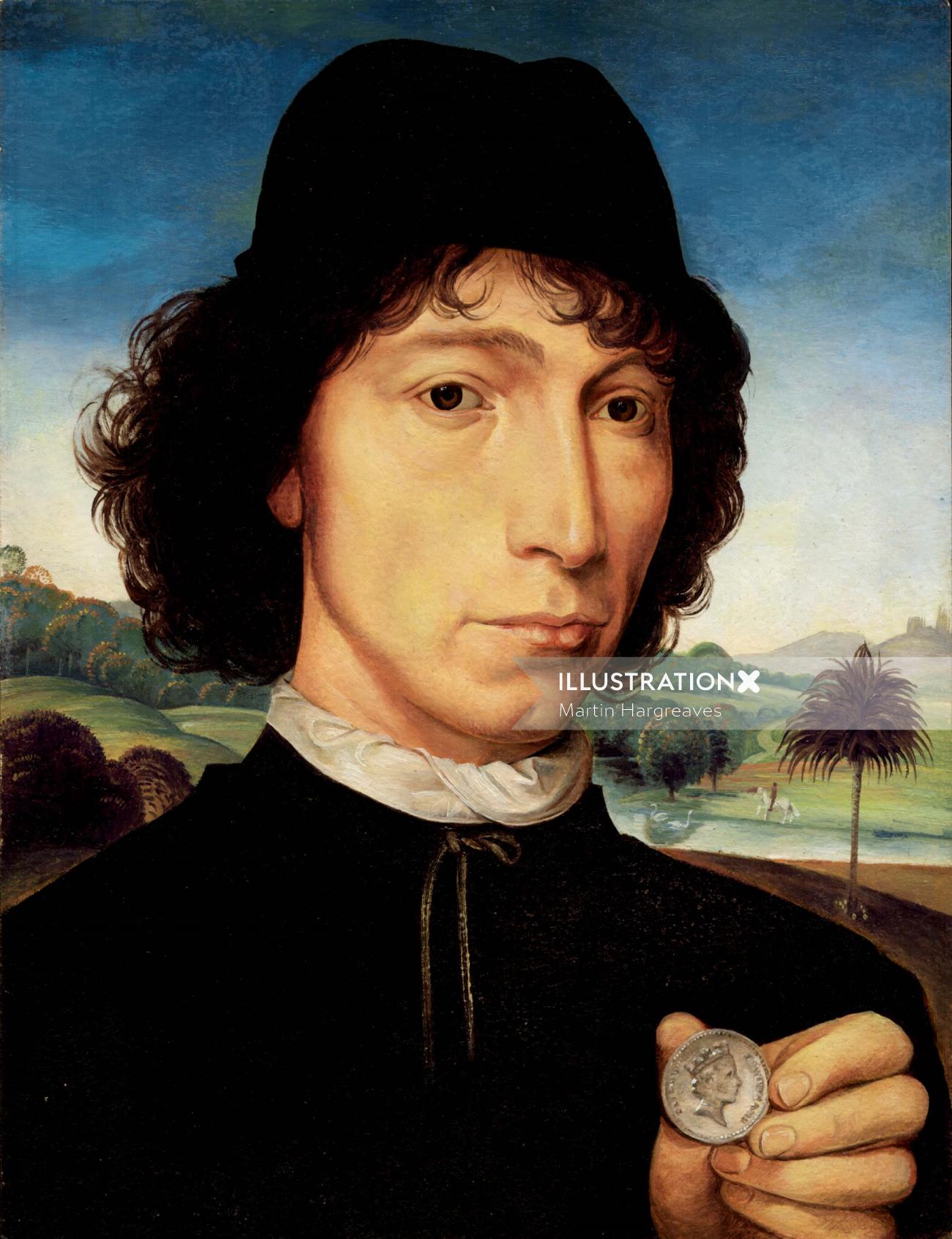 Histroical portrait of man