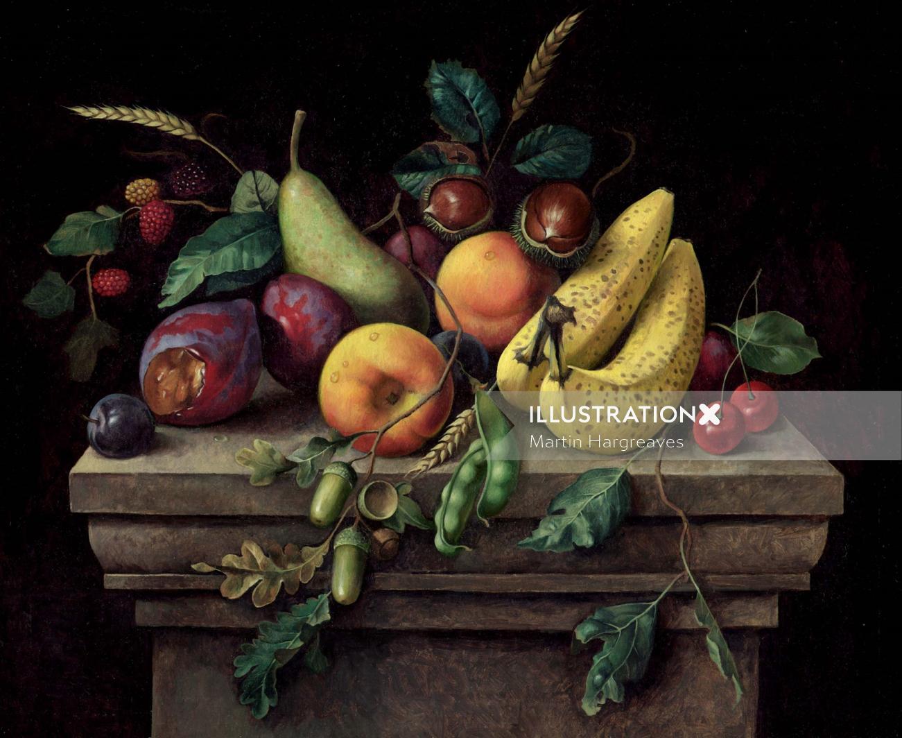 Fruits oil painting