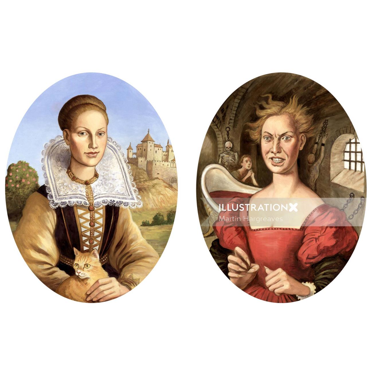 二人の女性の肖像画