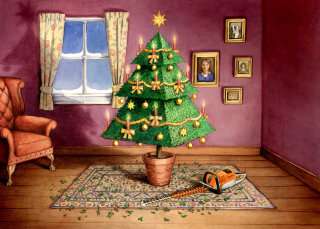 Arte de papel da árvore de Natal