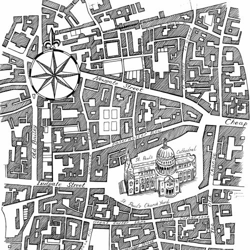 Black & White City map
