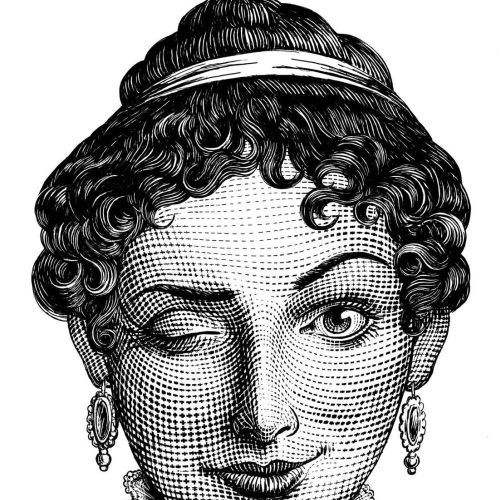 Black & White winking woman