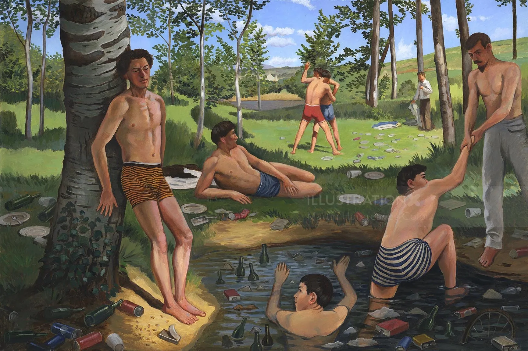 People enjoying in pool