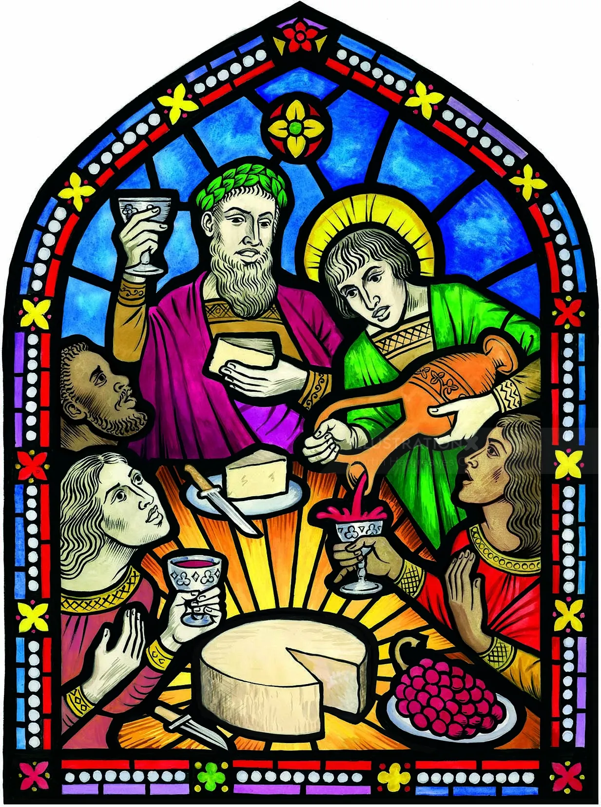 Stained glass The Last Supper artwork by Martin Hargreaves