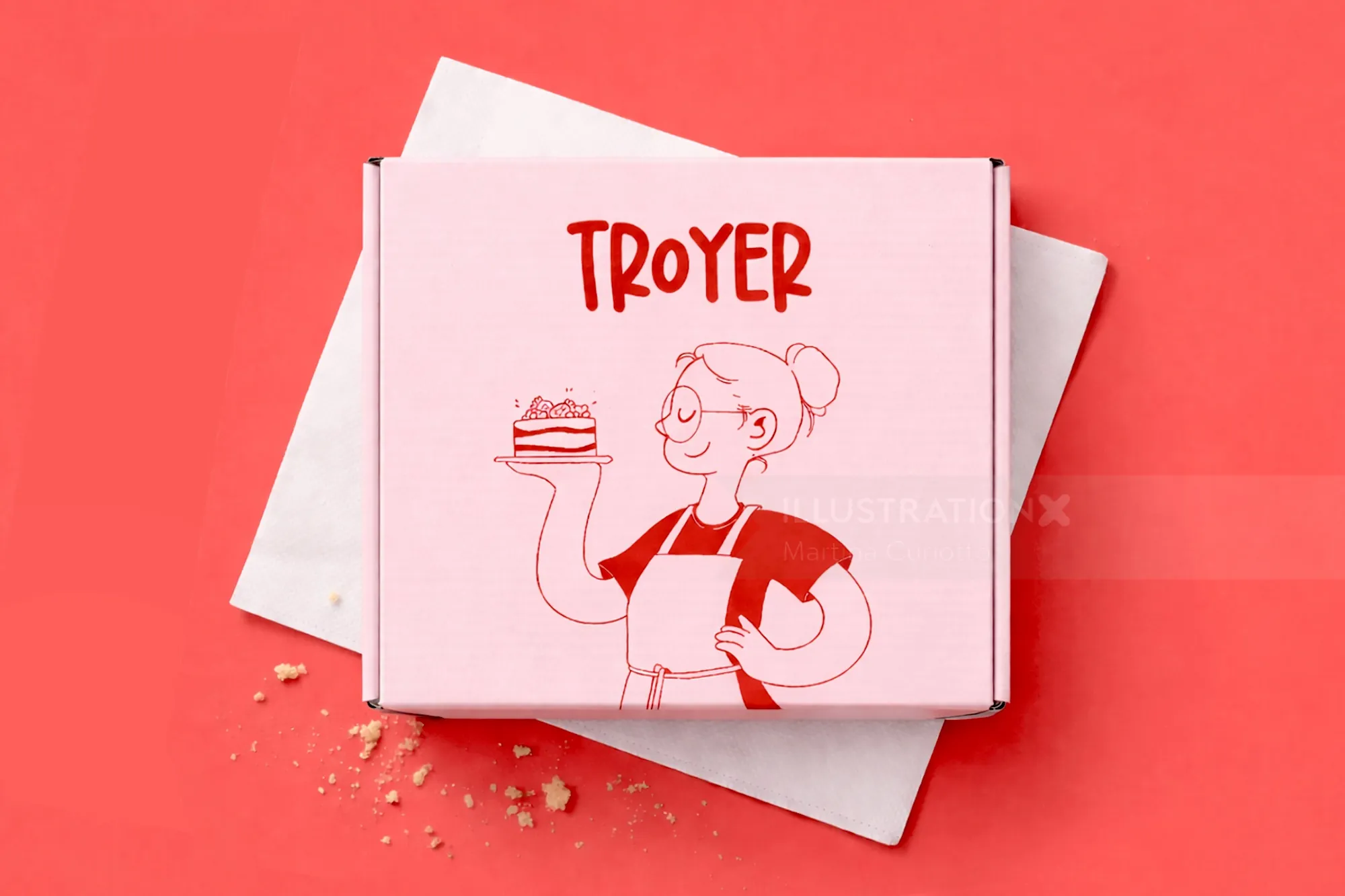 Troyer pastry shop packaging design