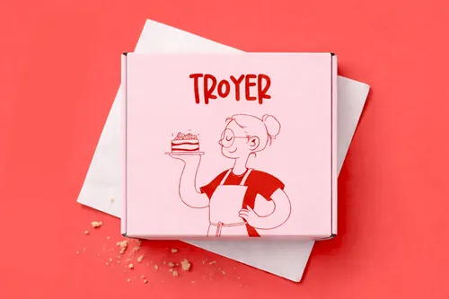 Troyer pastry shop packaging design