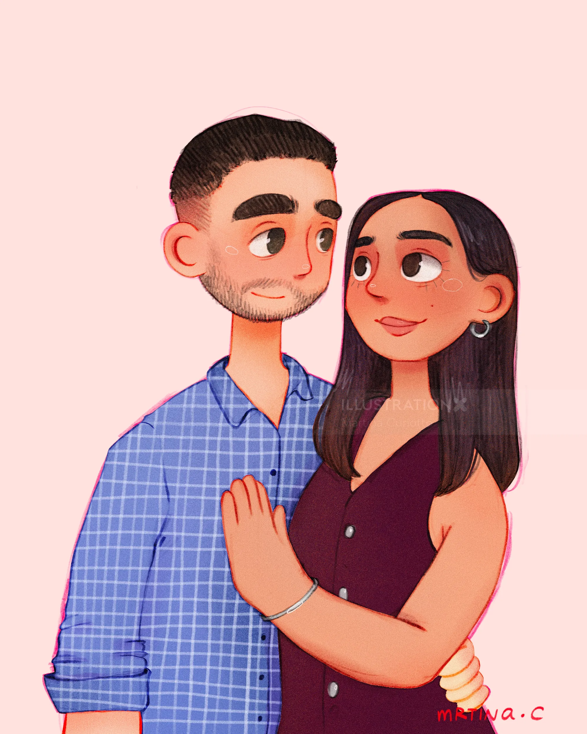 Stylized portrait of a couple