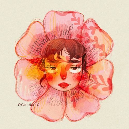 Experimental portrait using abstract floral elements