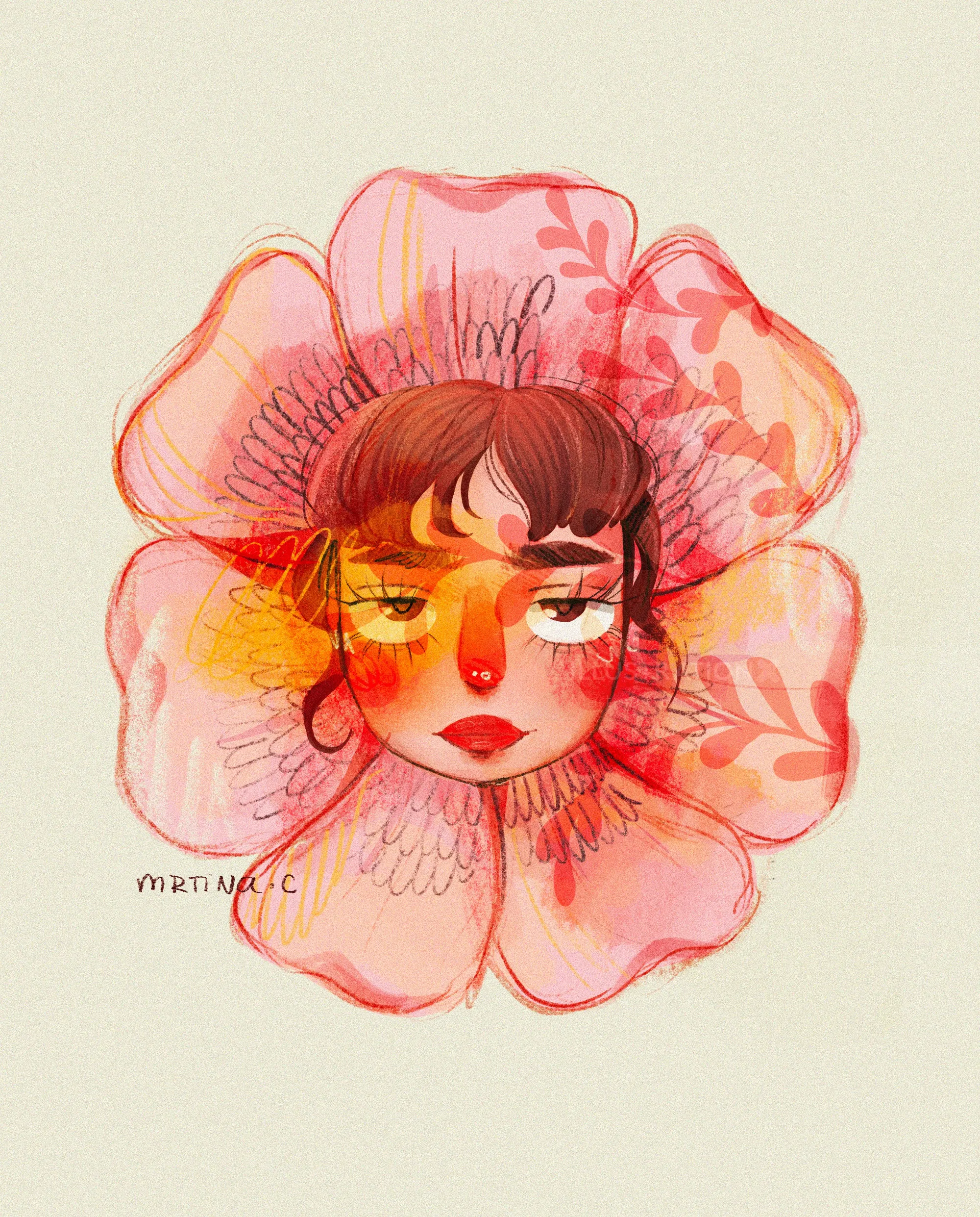 Experimental portrait using abstract floral elements