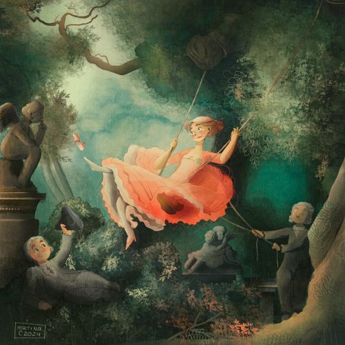 Detailed digital artwork based on The Swing