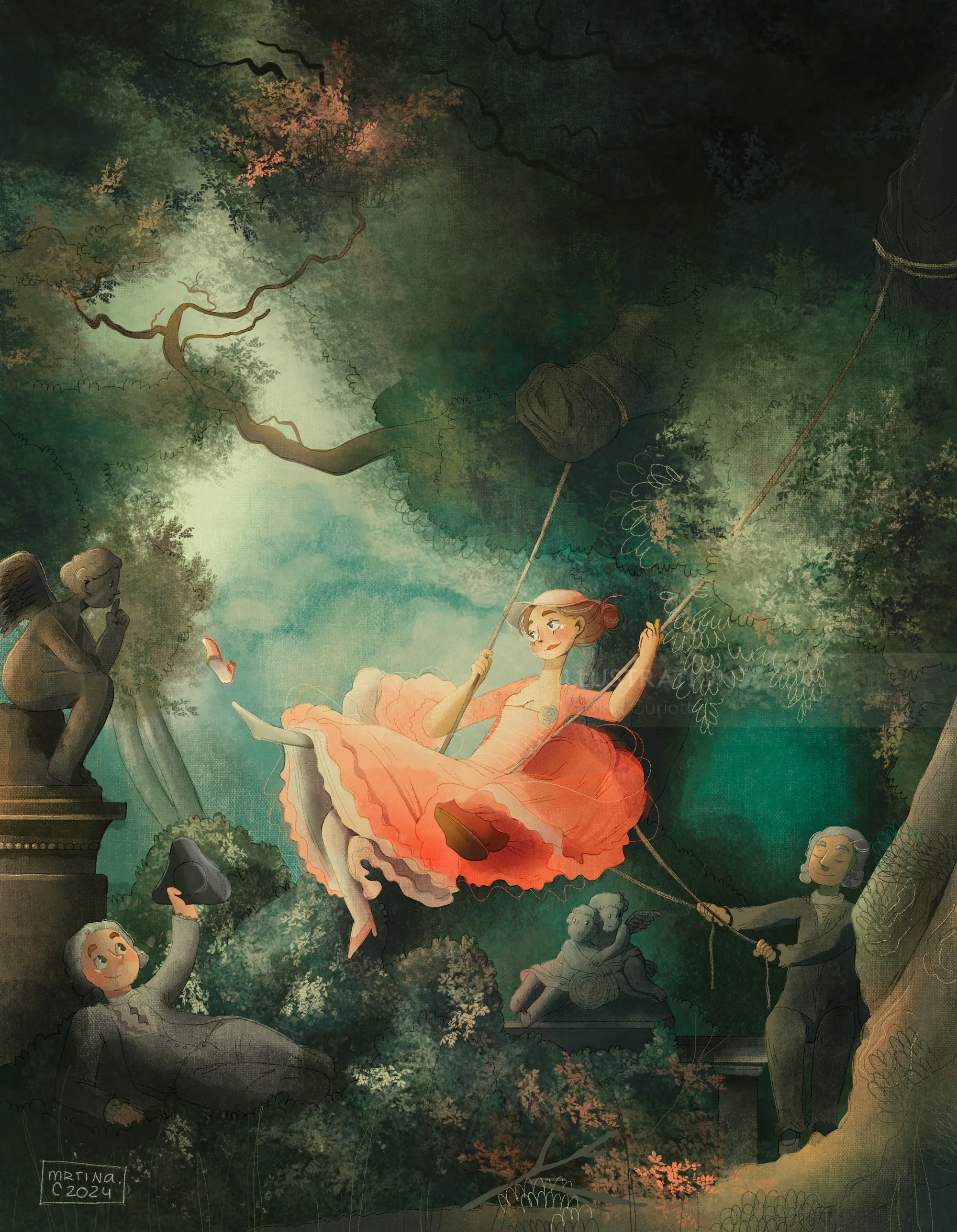 Detailed digital artwork based on The Swing