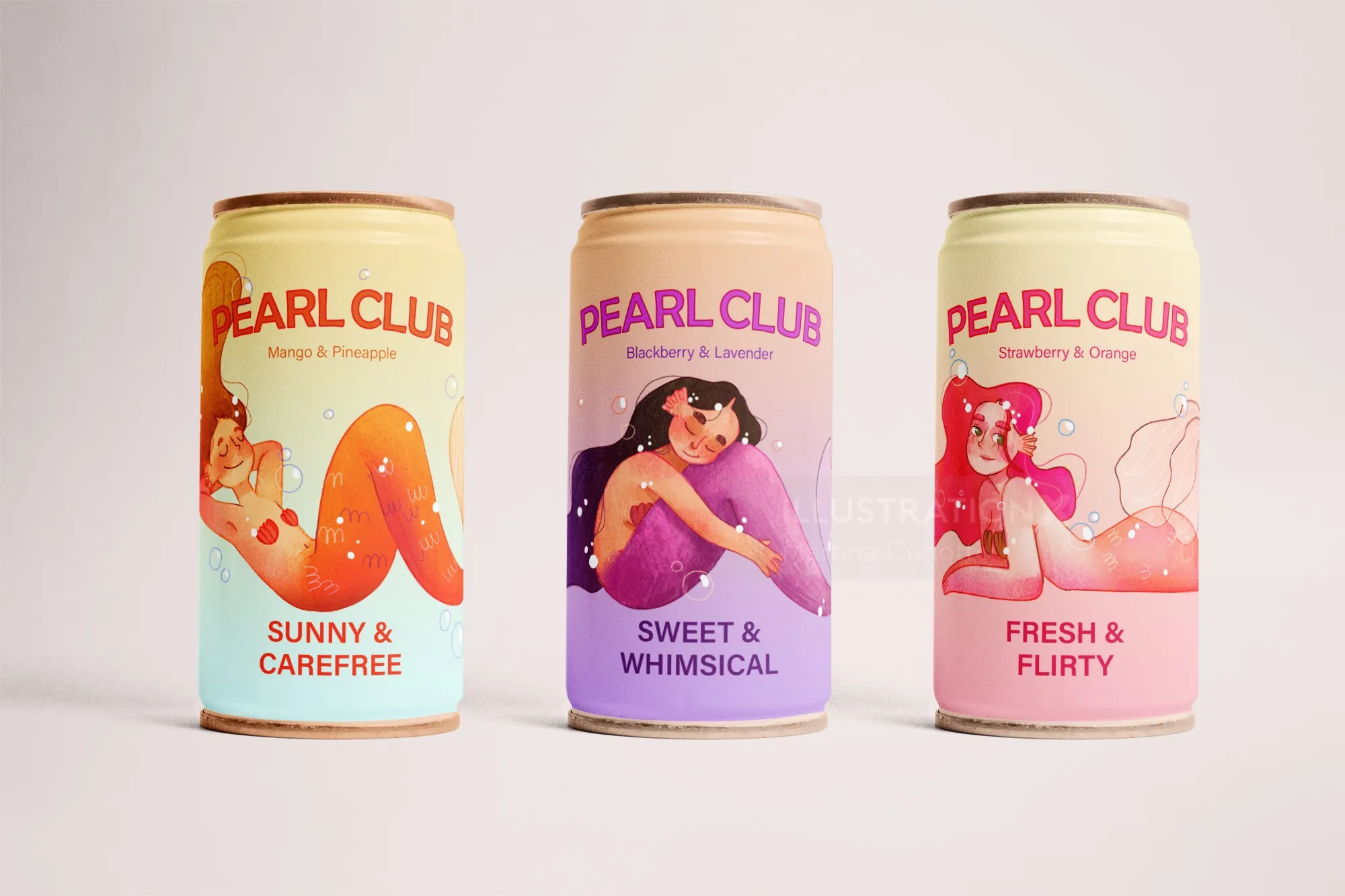 Pearl Club soda cans designed by Martina Curiotto