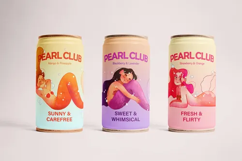 Pearl Club soda cans designed by Martina Curiotto
