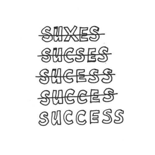 Black and White Success lettering
