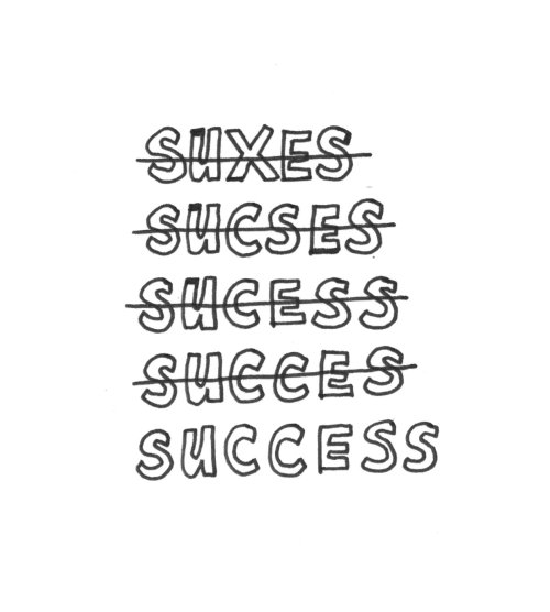 Letras de sucesso em preto e branco