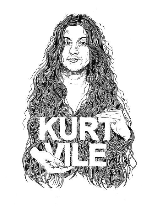 Black and White big hair woman Kurt vile