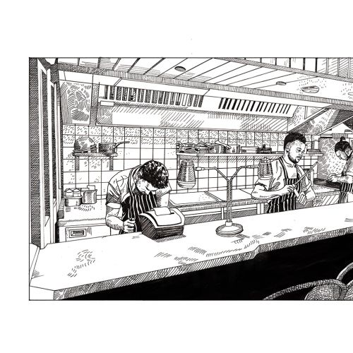 Matt Hollings In Black & White Ilustrador de estilo de vida internacional. Manchester. Reino Unido