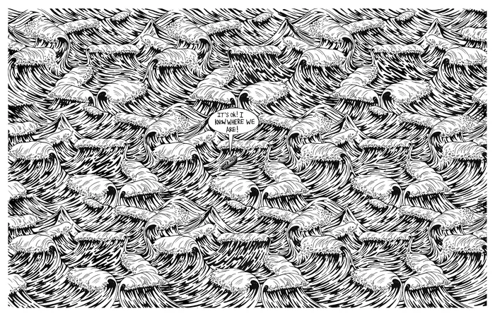 Pattern of tiger heads with one saying 'It's all in your mind'