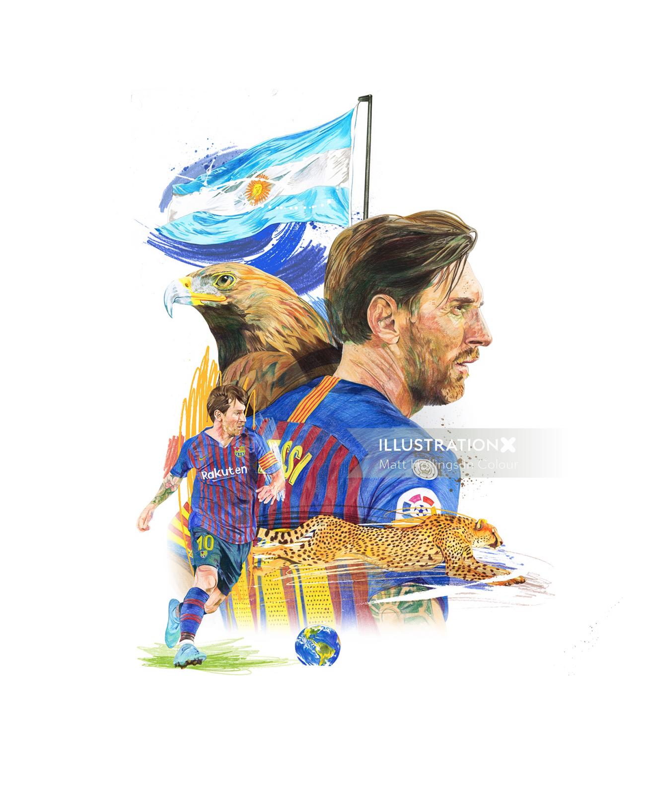 Sports football player messi