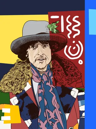 Stylized portrait of a man in fur-collared coat and hat by Matt Hollings In Colour