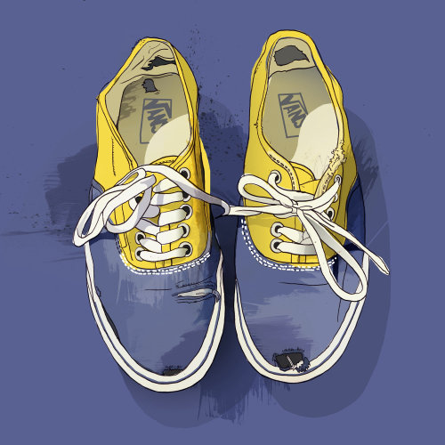 Graphic Shoes with laces tied