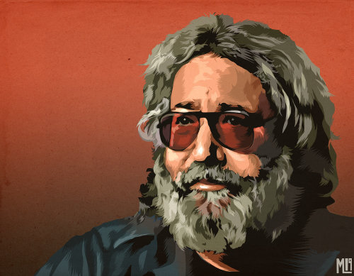 Digital painting of beard man portrait 