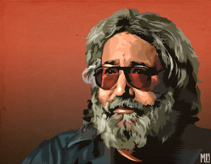 Digital painting of beard man portrait 
