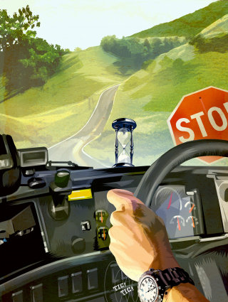 Pintura digital de condução de carro 