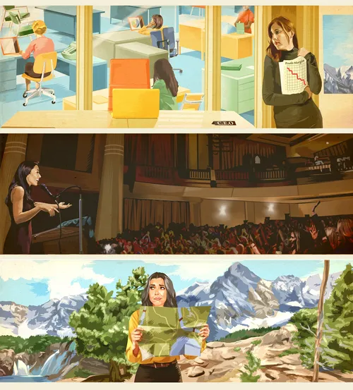 Collage of people at various places