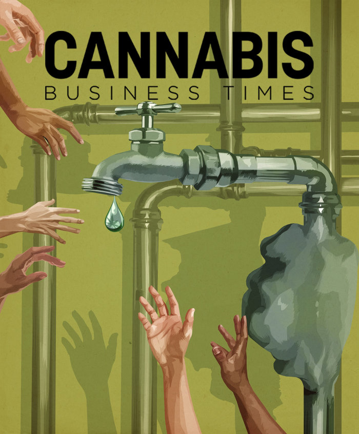 Escasez de agua de cannabis gráfico