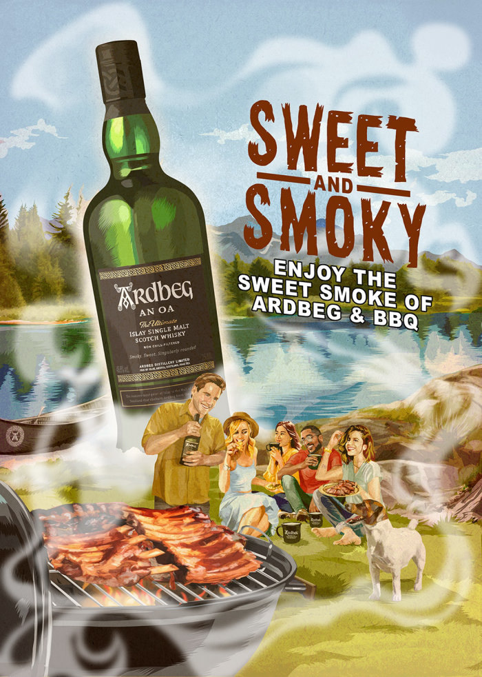 Graphic Lettering Sweet and Smoky bottle