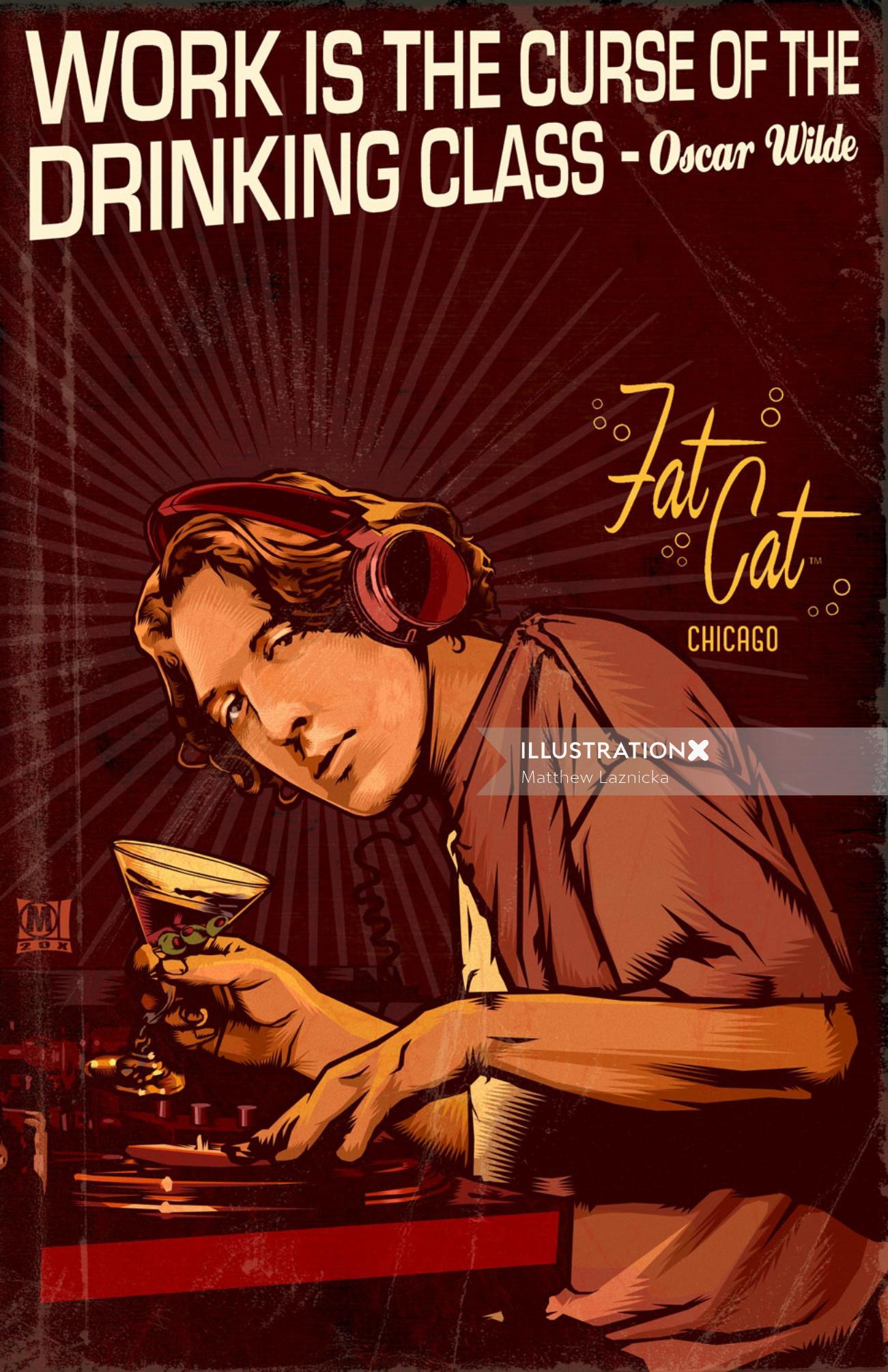 Fat Cat Chicago Poster
