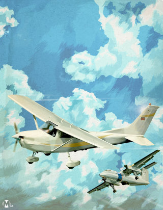 Ilustración de aviones planeadores.