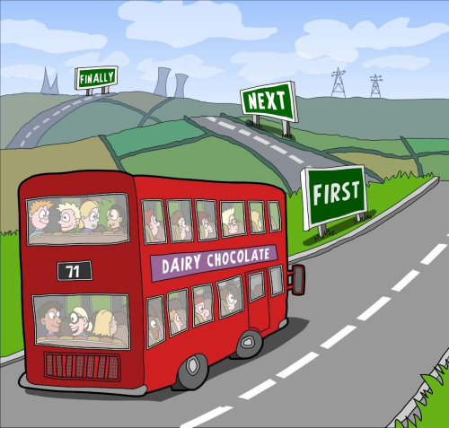 Bus graphic illustration for English language learning book