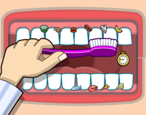 cartoon style art of dental theme 