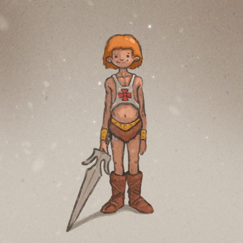 Character design warrior with sword
