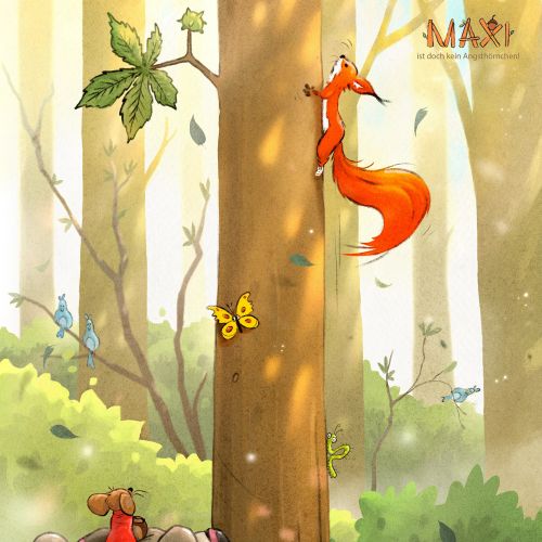 Children book cover fox on the tree
