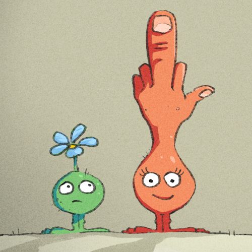 children book illustration of growing fingers
