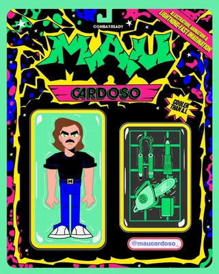 Retro action figure with accessories in bright packaging