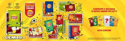 Lay's packaging with lemon flavor and other new chip flavors promotion