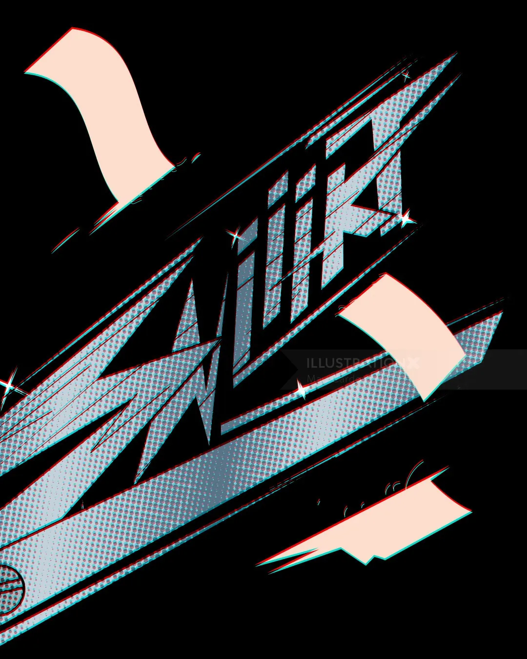 Abstract sharp angled geometric design with contrasting colors