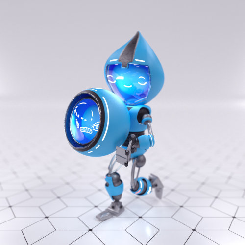 3D robot bleu en cours d&#39;exécution