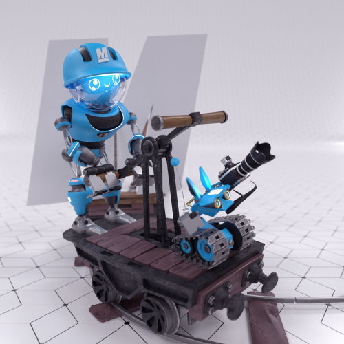 Robô 3D no carrinho