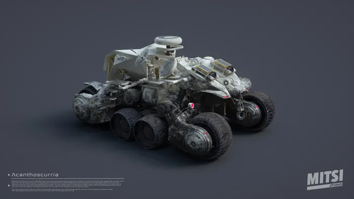 Futuristic six-wheeled rover vehicle by Maurice Baltissen