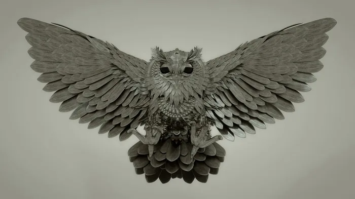 3d flying owl
