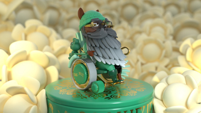 Desenho de coruja verde 3D