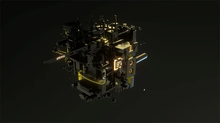 3d black machine design
